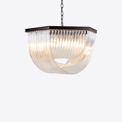 Lot 71 - PURE WHITE LINES, AN ECLIPSE CLEAR GLASS PENDANT LIGHT