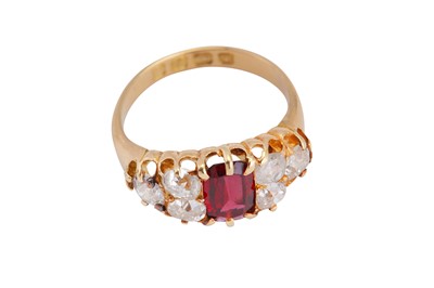 Lot 28 - A ruby and diamond ring