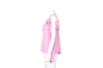 Lot 53 - Stella McCartney Pink Silk Ruffle Blouse - Size 40