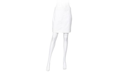 Lot 388 - Gucci White Cotton A Line Skirt - Size 44