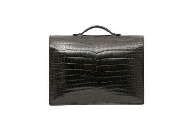 Lot 421 - λ Hermes Black Shiny Crocodile Sac A Depeche 38