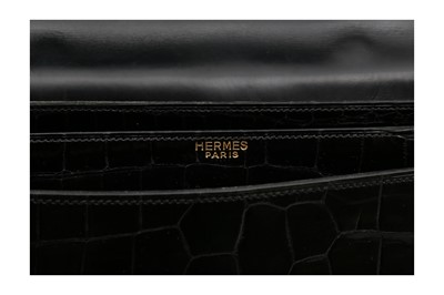 Lot 421 - λ Hermes Black Shiny Crocodile Sac A Depeche 38