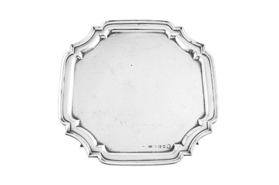 Lot 457 - An Elizabeth II sterling silver salver, Sheffield 1953 by Emile Viner with import marks for Dublin 1954