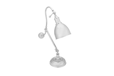 Lot 349 - PURE WHITE LINES, A NICKEL PLATED 'TULLEY' DESK LAMP, CONTEMPORARY