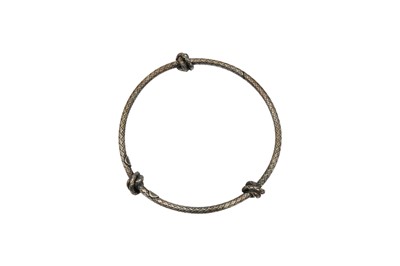 Lot 601 - Bottega Veneta Silver Intrecciato Knot Bangle