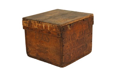 Lot 82 - AN IRON BOUND PINE TRAVEL TRUNK, LATE 19TH TO EARLY 20TH CENTURY