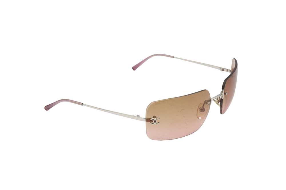 Lot 276 - Chanel Silver Rimless CC Logo Sunglasses