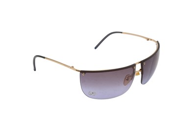 Lot 169 - Gucci Blue Rimless GG Logo Sunglasses