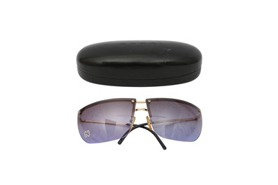 Lot 149 - Gucci Blue Rimless GG Logo Sunglasses