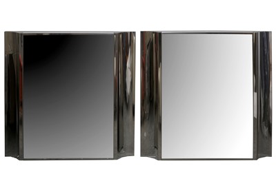Lot 375 - A PAIR OF CHROMED WALL MIRRORS, LATE 20TH CENTURY