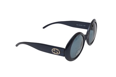 Lot 168 - Gucci Blue Round GG Logo Sunglasses