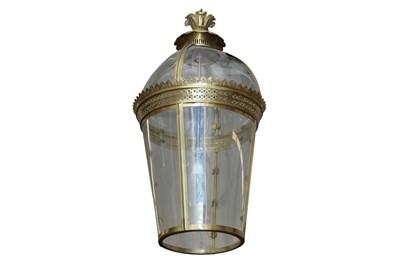 Lot 289 - PURE WHITE LINES, A LARGE BRASS 'BYRON' HALL LANTERN