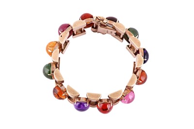 Lot 134 - A gold multi-gem bracelet