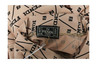Lot 307 - Fendi Jeans Beige Monogram Logo High Neck Top