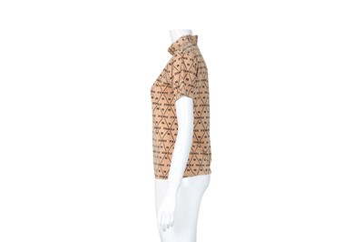 Lot 307 - Fendi Jeans Beige Monogram Logo High Neck Top