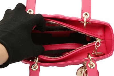 Lot 38 - Christian Dior Fuschia Pink Medium Lady Dior Bag