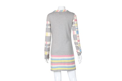 Lot 113 - Chanel Grey Stripe 5 Logo Knit Dress