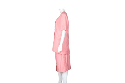 Lot 56 - Valentino Pink Silk Short Sleeve Skirt Suit - Size 48