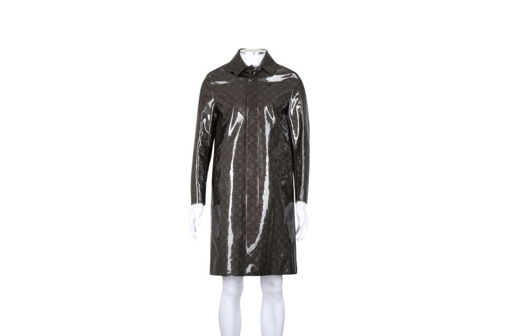 Lot 111 - Louis Vuitton Kim Jones Grey Monogram PVC Coat - Size 48