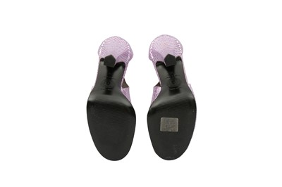 Lot 95 - Gianni Versace Metallic Lilac Open Toe Heeled Shoe - Size 36