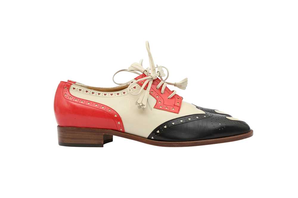 Lot 31 - Moschino Tri Colour Heart Lace Up Brogue - Size 36