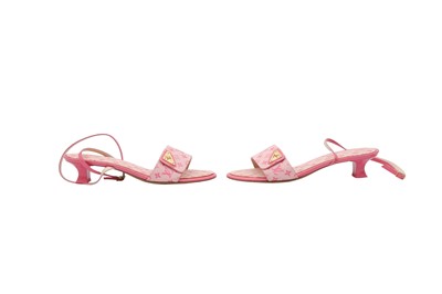 Lot 60 - Louis Vuitton Pink Monogram Kitten Heeled Sandal - Size 37