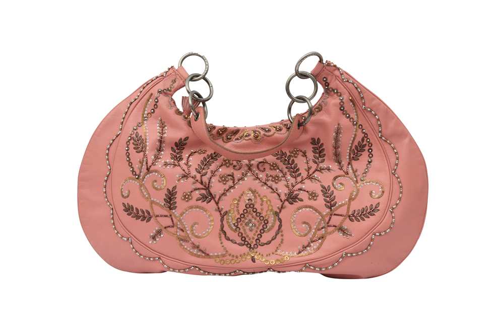 Lot 47 - Anya Hindmarch Rose Pink Embellished Hobo Bag