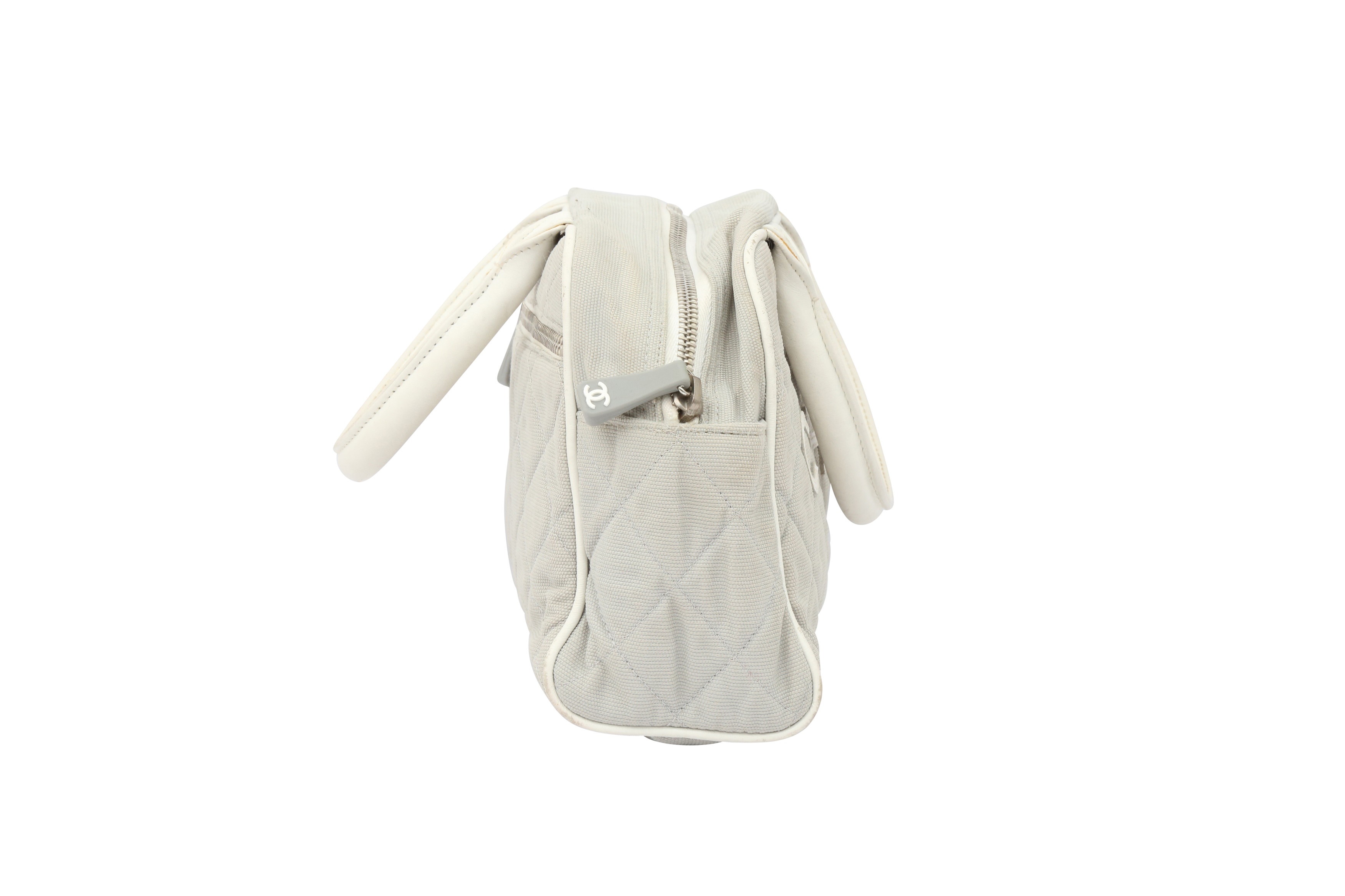 Lot 106 Chanel Pale Grey Logo Mini Bowler Bag