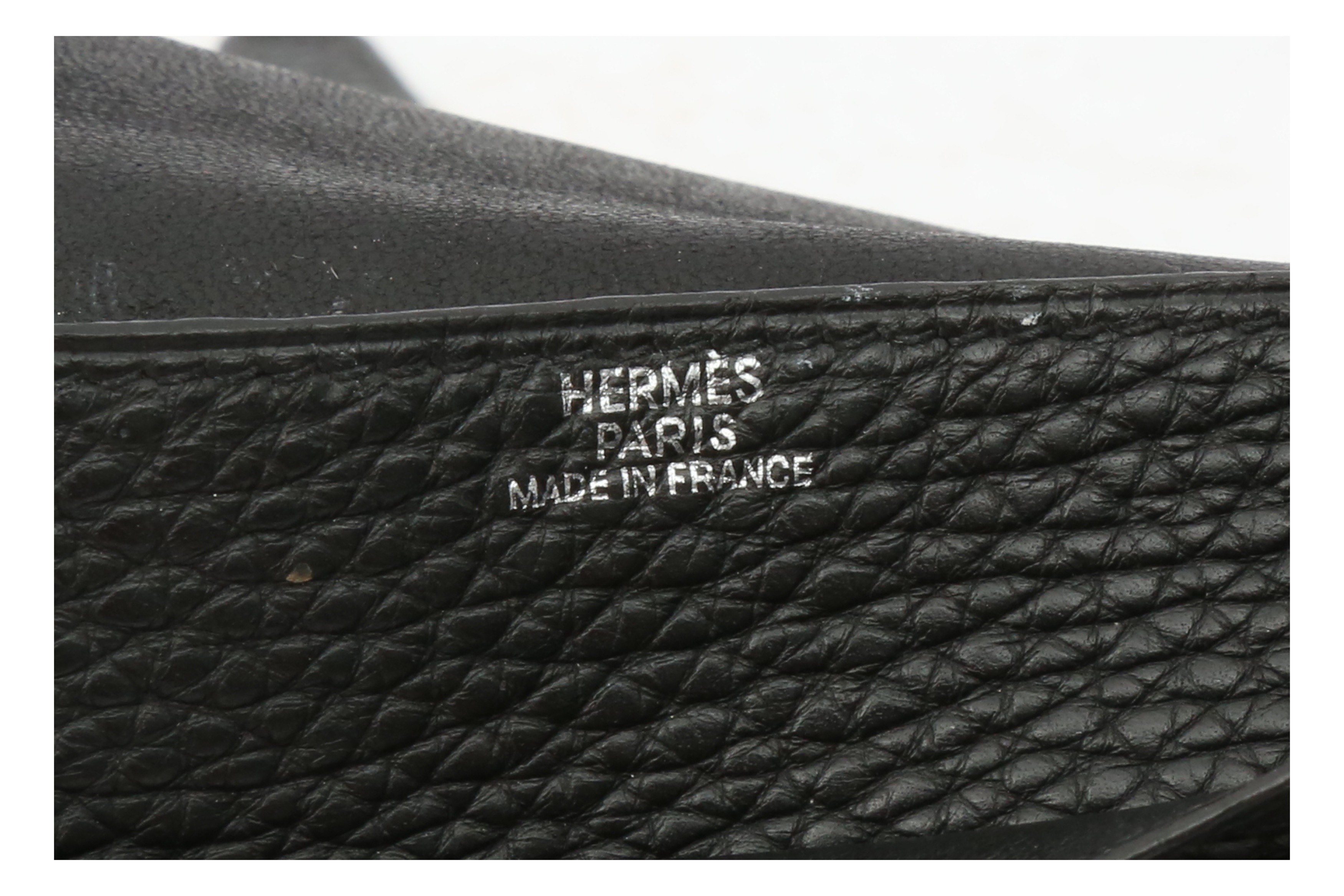 Lot - Hermes Black Dogon Togo Leather Wallet
