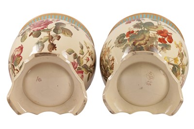 Lot 121 - A PAIR OF AESTHETIC MOVEMENT JARDINIERES, LATE19TH/EARLY 20TH CENTURY
