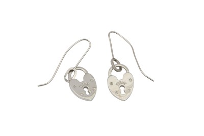 Lot 587 - Christian Dior Padlock Drop Pierced Earrings