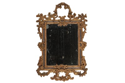 Lot 46 - A PROVINCIAL
 18TH CENTURY PAINTED AND GILTWOOD ROCOCO CHIPPENDALE STYLE FRAME