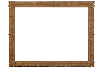 Lot 54 - A MONUMENTAL FRENCH 17TH CENTURY STYLE TRANSITIONAL LOUIS XIV GILDED COMPOSITION FRAME