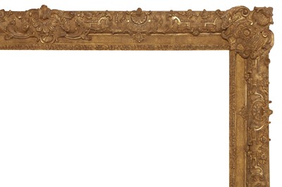 Lot 54 - A MONUMENTAL FRENCH 17TH CENTURY STYLE TRANSITIONAL LOUIS XIV GILDED COMPOSITION FRAME