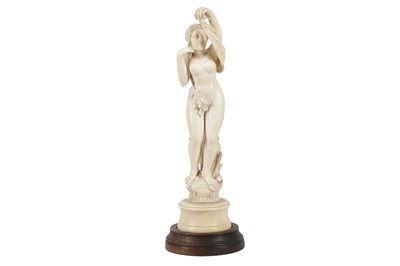 Lot 236 - AN IVORY FIGURE OF A NYMPH, 19TH CENTURY