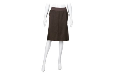 Lot 263 - Chanel Brown Wool Overlay Skirt - Size 38