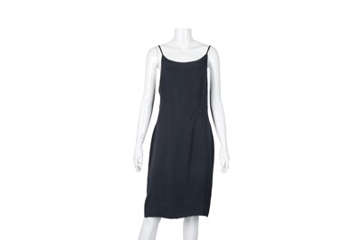 Lot 167 - Chanel Navy Silk Slip Dress - Size 42