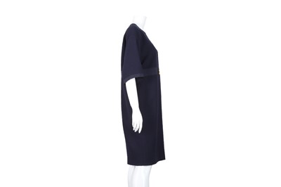 Lot 162 - Chanel Navy Wool Crepe Short Sleeve Dress
