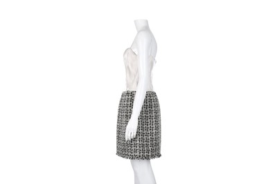 Lot 369 - Chanel Silver Iridescent Cami Boucle Dress - Size 40