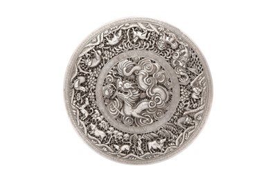 Lot 236 - AN OPENWORK SILVER LIDDED BOX FOR PAAN (BETEL LEAF WITH ARECA NUT)