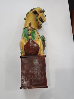 Lot 126 - A PAIR OF CHINESE FAMILLE VERTE LION DOGS.
