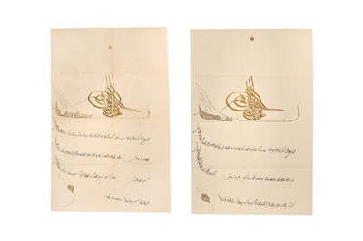 Lot 433 - TWO IMPORTANT OTTOMAN DIPLOMATIC FIRMANS