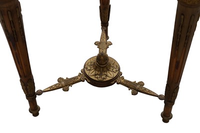Lot 159 - A LOUIS XVI REVIVAL WALNUT AND ORMOLU MOUNTED JARDINIERE STAND