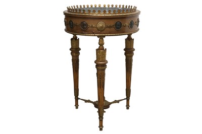 Lot 159 - A LOUIS XVI REVIVAL WALNUT AND ORMOLU MOUNTED JARDINIERE STAND