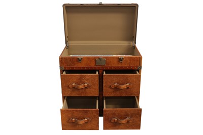 Lot 94 - ATTRIBUTED TO ANDREW MARTIN, A CONTEMPORARY BROWN LEATHER CHEST