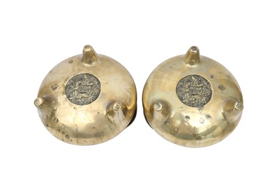 Lot 505 - A PAIR OF CHINESE BRONZE INCENSE BURNERS.