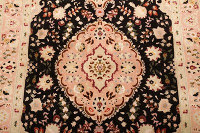 Lot 72 - A NEAR PAIR OF PART SILK TABRIZ RUGS, NORTH-WEST PERSIA