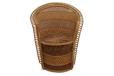 Lot 99 - A WICKER PEACOCK CHAIR, 20TH CENTURY