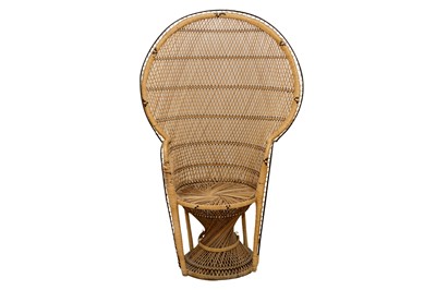 Lot 99 - A WICKER PEACOCK CHAIR, 20TH CENTURY
