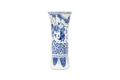 Lot 655 - A CHINESE BLUE AND WHITE VASE, GU.